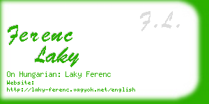ferenc laky business card